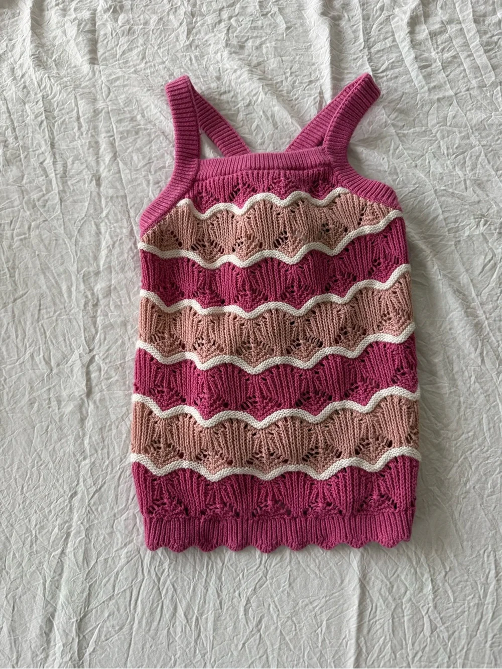 Old Navy Girls' Pink & Blush Striped Knit Tank